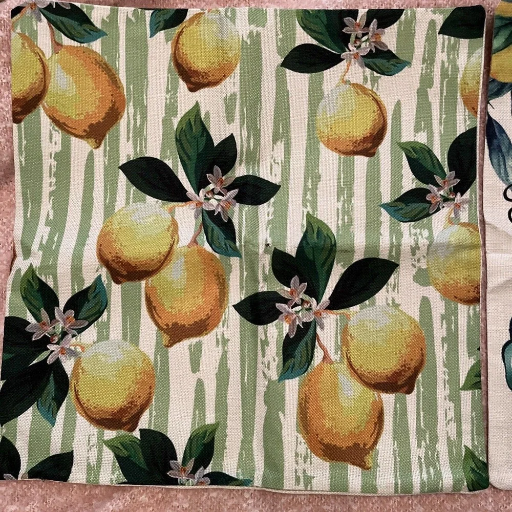 Set of two Lemon Motif pillow covers